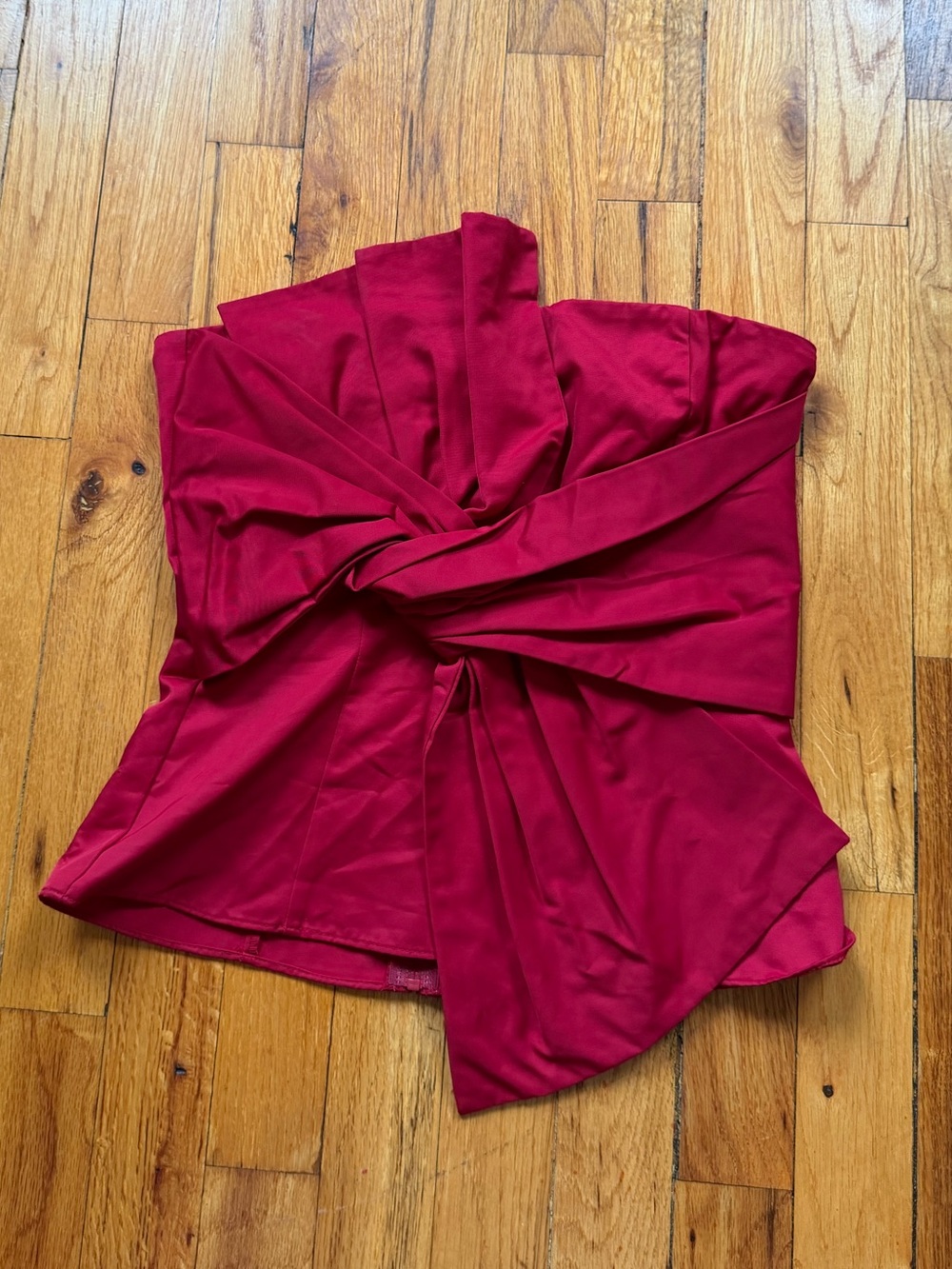 Red statement tube top